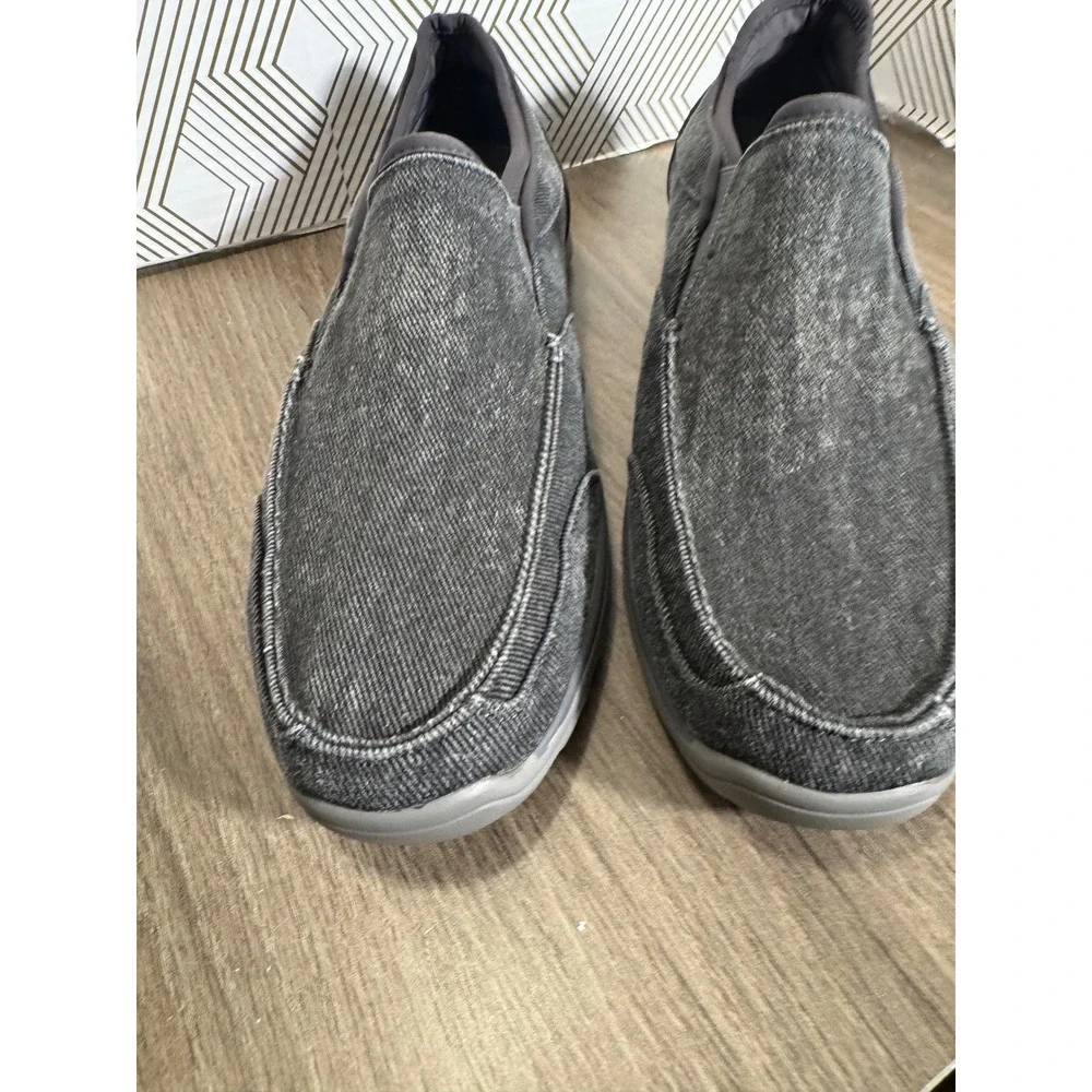 MIX NO 6 Mens Casual Slip On Denim‎ Loafer Shoes Charcoal Gray Size 12